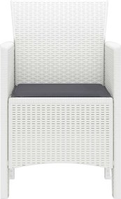 vidaXL Καρέκλα Κήπου 4 pcs Λευκό 53 x 49 x 85 εκ. Πολυπροπυλένιο