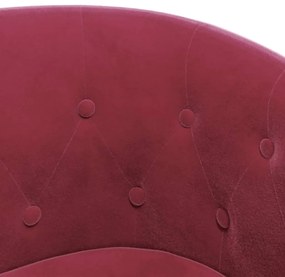 vidaXL Πολυθρόνα Μπάρελ Μπορντό Βελούδινη με Υποπόδιο