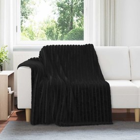 vidaXL Κουβέρτα Μαύρο 200 x 150 cm Μαλλί