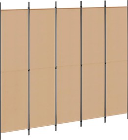 vidaXL 5-Panel Διχοτόμος Μπεζ 250 x 220 cm Ύφασμα