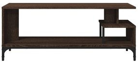 vidaXL Έπιπλο TV Καφέ Δρυς 102x40x41 εκ Επ Ξύλο/Ατσάλι Ηλ Βαφή Πούδρα