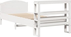 vidaXL Σκελετός Κρεβ. Χωρίς Στρώμα Λευκό 75x190 εκ Μασίφ Πεύκο