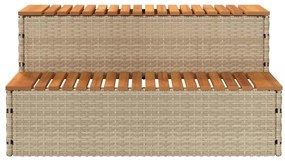 vidaXL Βήμα υδρομασάζ Μπεζ 100x50x50,5 εκ. Συνθετικό Ρατάν/Ακακίας