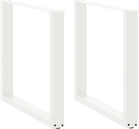 vidaXL Πόδια Τραπεζαρίας σε Σχήμα U 2 τεμ. Λευκά 90x(72-73) εκ. Ατσάλι