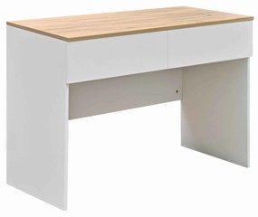 Γραφείο εργασίας Beleton με συρτάρια mdf σε oak με λευκή απόχρωση 100x50x75εκ Υλικό: 15MM MDF MELAMINE 072-000151