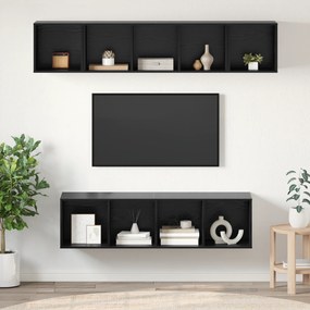 vidaXL Σετ επίπλου τηλεόρασης 4 pcs Μαύρη δρυς 37 x 37 x 142.5 εκ