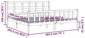 ΠΛΑΙΣΙΟ ΚΡΕΒΑΤΙΟΥ ΜΕ ΚΕΦΑΛΑΡΙ ΜΑΣΙΦ ΞΥΛΟ SUPER KING SIZE 3193026