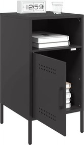 vidaXL Κομοδίνα 2 τεμ. Μαύρα 36x39x68 εκ. από Χάλυβα
