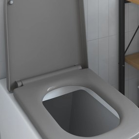 vidaXL Γρήγορη Απελευθέρωση Καθίσματος Τουαλέτας με Μαλακό Κλείσιμο Δουροπλάστ Γκρι