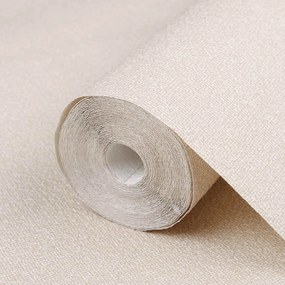 vidaXL 3D Στερεή Ταπετσαρία Ριγέ Μπεζ 10 x 0,53 μ Μη Υφασμένο Ύφασμα