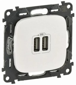 Πρίζα Φόρτισης 2xUSB 1500MA Περλέ Valena Allure In'Matic 754999 Legrand-754999-Λευκό 754999