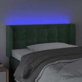 Κεφαλάρι Κρεβατιού LED Σκούρο Πράσινο 83x16x78/88 εκ. Βελούδινο 3123703