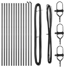 vidaXL Στύλος Περιφράξεων 13 pcs Γκρι Ατσάλι