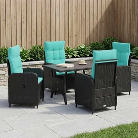 vidaXL Σετ Εξωτερικής Τραπέζης 5 pcs Μαύρο και Τυρκουάζ