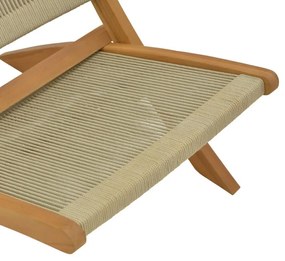 Καρέκλα - Πολυθρόνα Seeal teak ξύλο και σχοινί σε φυσκή απόχρωση 61x76x72 εκ. 61x76x72 εκ.