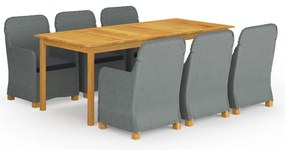 vidaXL Σετ Τραπεζαρίας Κήπου 9 Τεμαχίων Ανοιχτό Γκρι