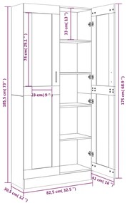 ΒΙΤΡΙΝΑ ΚΑΠΝΙΣΤΗ ΔΡΥΣ 82,5X30,5X185,5 ΕΚ. ΕΠΕΞΕΡΓΑΣΜΕΝΟ ΞΥΛΟ 815621