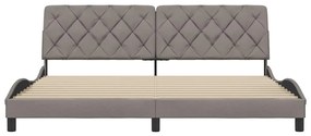 vidaXL Σκελετός Κρεβατιού Χωρίς Στρώμα Taupe 200x200 εκ.Υφασμάτινο