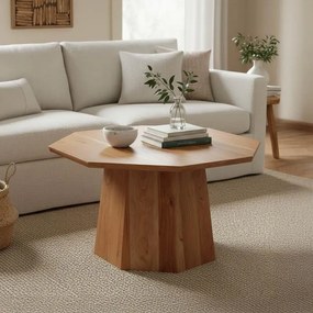 Τραπέζι σαλονιού Octagon ξύλο acacia σε φυική απόχρωση Φ80x45εκ 80x80x45 εκ.