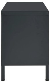 Έπιπλο Τηλεόρασης Ανθρακί 90 x 30 x 44 εκ. από Ατσάλι και Γυαλί - Ανθρακί