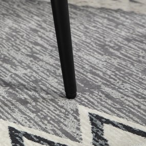 HOMCOM Σκαμπό, υποπόδιο, επενδυμένο κάθισμα, όψη κασμίρ, ατσάλινα πόδια, 42 x 42 x 44 cm, σκούρο γκρι