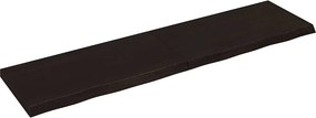 vidaXL Επιφάνεια Τραπεζιού Σκούρο Καφέ 200x50x(2-6)εκ Επεξ. Μασίφ Δρυς