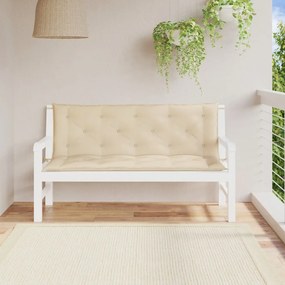 Μαξιλάρι Πάγκου Κήπου Μπεζ 150x(50+50)x7 εκ. Ύφασμα Oxford
