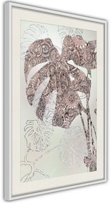 Αφίσα - Ornamented Monstera - 40x60 - Μαύρο - Χωρίς πασπαρτού