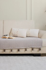 Stewehome Ριχτάρι καναπέ με πον εκρού 115x201 cm