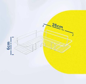 Γωνιακό Μεταλλικό Ράφι Τοίχου 26x26x6cm Άσπρο ή Μαύρο