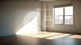 Intra Συλλεκτικό Ξύλινο Παζλ Plywood 4mm - Άδειο λευκό δωμάτιο με παράθυρο και ξύλινο πάτωμα Σε Ξύλινο Κουτί - Διαστάσεις Puzzle: 10x10 cm – 25 κομμάτια