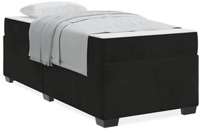 vidaXL Σκελετός κρεβατιού με στρώμα Μαύρο 90 x 190 cm Βελούδο