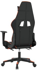 vidaXL Καρέκλα Gaming Μασάζ Υποπόδιο Μαύρο/Πορτοκαλί Συνθετικό Δέρμα