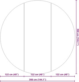 vidaXL Εδαφοκάλυψη Πισίνας Μαύρο Ø 366 cm Μη Υφαμένο Ύφασμα
