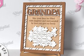 Σετ των 2 Intra απο ξύλο plywood 3mm-4mm πάχος - Πλαίσιο παππού παζλ Δίασταση 20x25 cm INTRAFABR-118960231