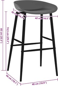 vidaXL Καρέκλες Μπαρ 4 τεμ. Γκρι