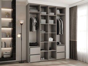 Ντουλάπα Como IV 180 Τετράφυλλη-Cashmere - Μαύρο