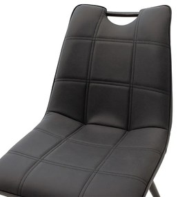 Καρέκλα Nely pakoworld ανθρακί pu-μαύρο πόδι