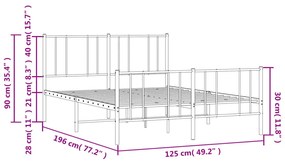 ΠΛΑΙΣΙΟ ΚΡΕΒΑΤΙΟΥ ΜΕ ΚΕΦΑΛΑΡΙ&amp;ΠΟΔΑΡΙΚΟ ΜΑΥΡΟ 120X190ΕΚ. ΜΕΤΑΛΛΟ 352495