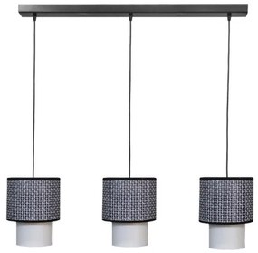 Κρεμαστό Φωτιστικό Οροφής 3xE27 Ύφασμα HK-10 Heronia Lighting-14-0274-Μαύρο 14-0274