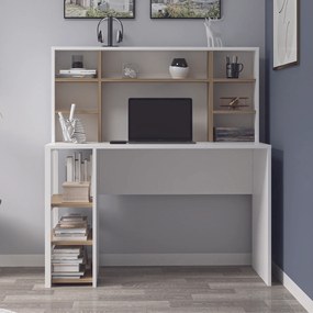 Γραφείο Λευκό / Καρυδί FLIRUFI 120x60x130