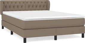 vidaXL Κρεβάτι Boxspring με Στρώμα Taupe 140x190 εκ. Υφασμάτινο