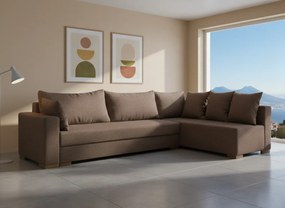 Γωνιακός καναπές Trendy-Αριστερή-265φ 165β εκ.-Σοκολατί