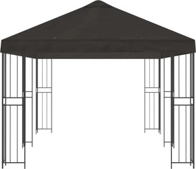 vidaXL Κιόσκι με Πλαϊνές Τοίχους 6 x 3 m Ανθρακί