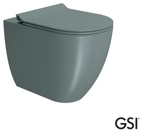 GSI Pura Swirl Λεκάνη πισω/κατωστόμια 55εκ με κάλυμμα βακελίτη Super Slim Soft Close Αποσπώμενο Agave