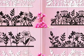 Intra απο ξύλο plywood 3mm-4mm πάχος – Wildflowers Art Wall Art Σετ Δίασταση  40x30 cm INTRAFABR-89595280