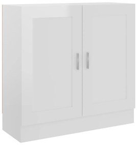 vidaXL Βιβλιοθήκη Γυαλιστερό Λευκό 82,5 x 30,5 x 80 εκ. Επεξ. Ξύλο