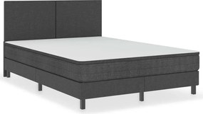 vidaXL Κρεβάτι Boxspring Σκούρο Γκρι 160 x 200 εκ. Υφασμάτινο