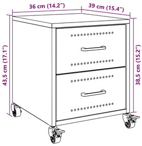 Κομοδίνο Μαύρο 36x39x43,5 εκ. από Χάλυβα - Μαύρο