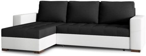 Γωνιακός καναπές Julie-Λευκό - Μαύρο - 237.00Χ150.00Χ90.00cm